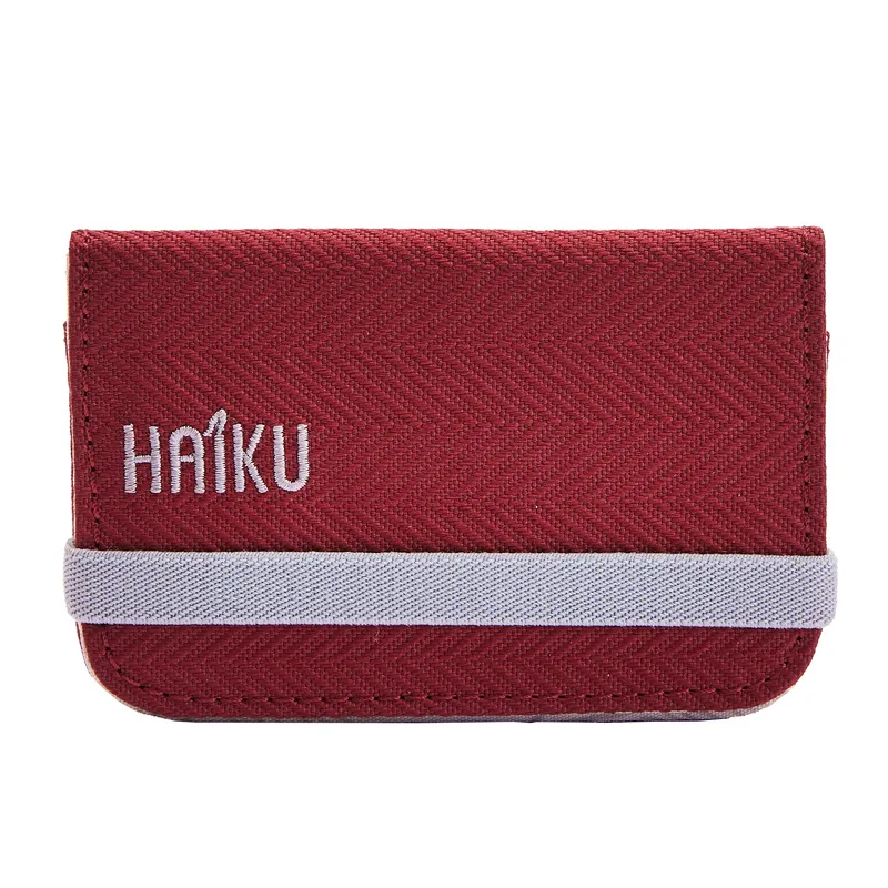 Haiku Trek RFID Mini Wallet 2.0 in Rustic Clay, Rosewood, River Rock Blue, Black & Forest