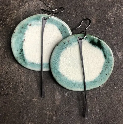 Handmade Hypoallergenic Lightweight Ceramic Statement Earrings - Large
