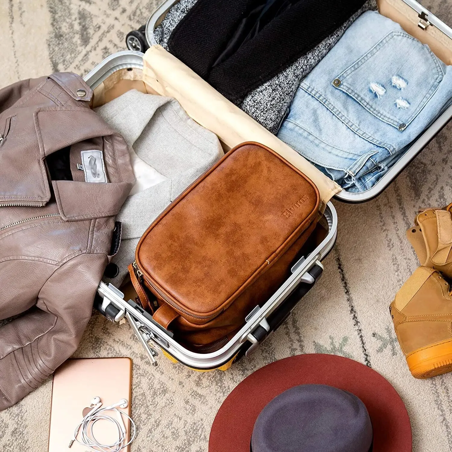 Hanging Makeup Travel Organizer - Large Necessaries Case