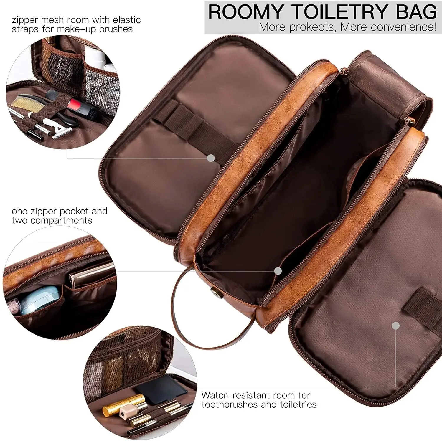 Hanging Makeup Travel Organizer - Large Necessaries Case