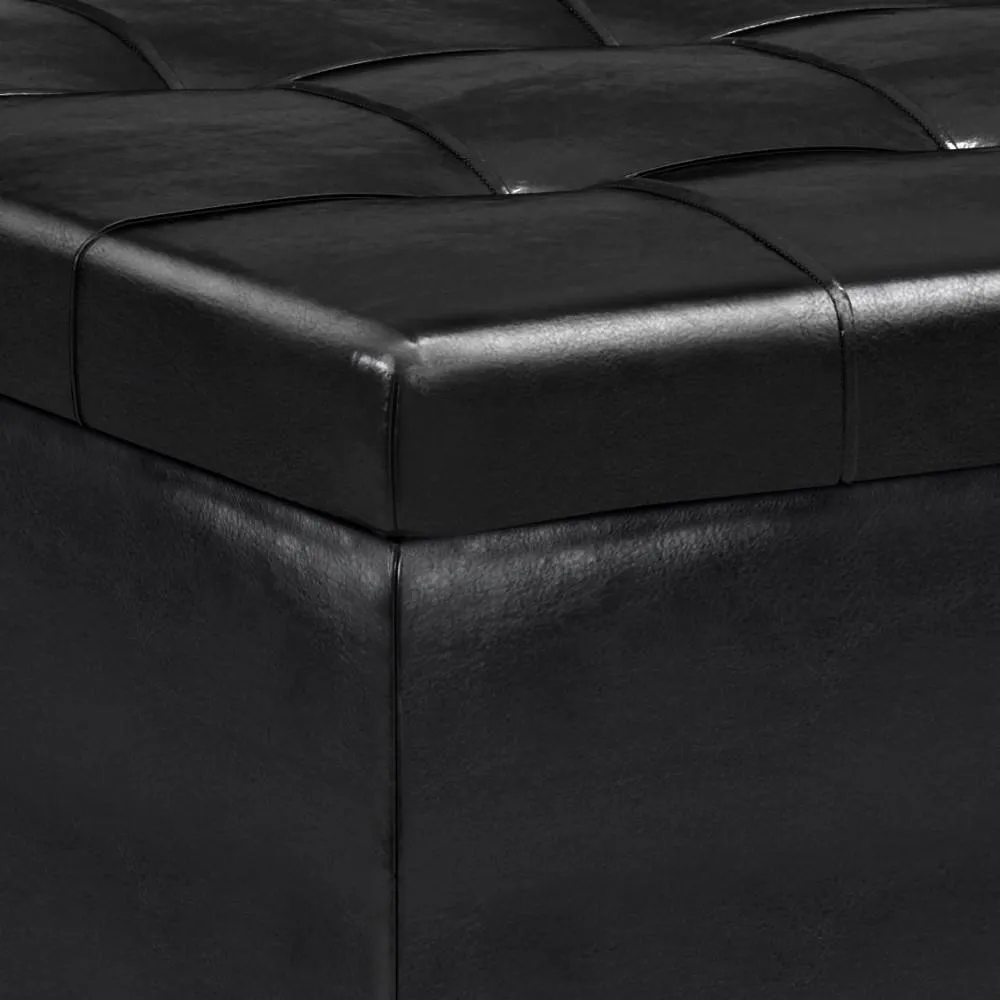 Harrison Small Coffee Table Ottoman in Vegan Leather