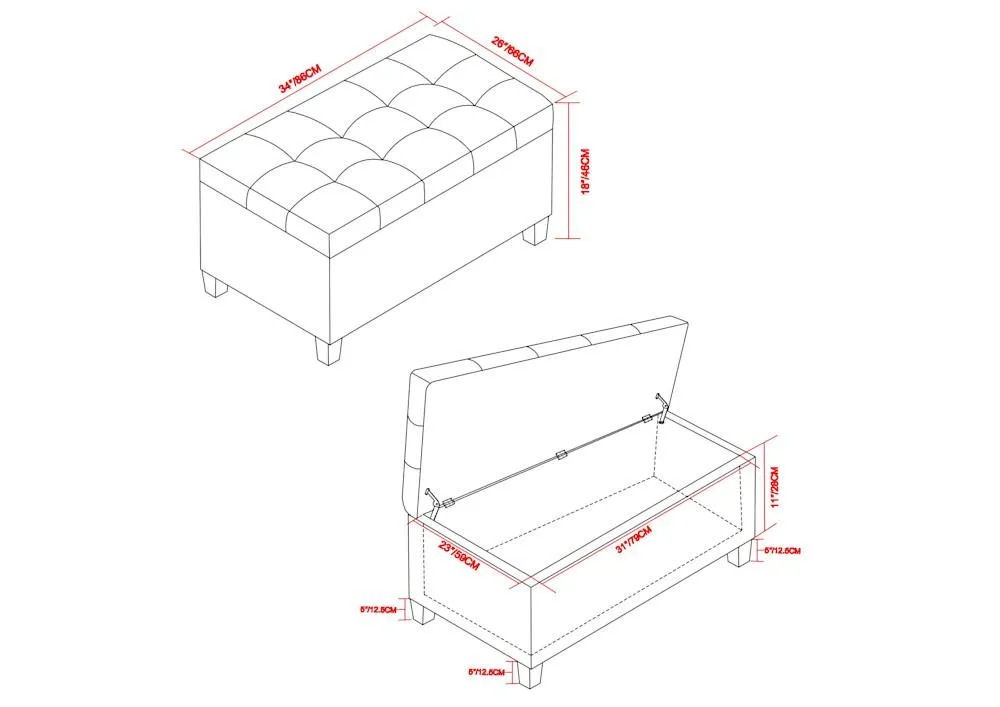 Harrison Small Coffee Table Ottoman in Vegan Leather