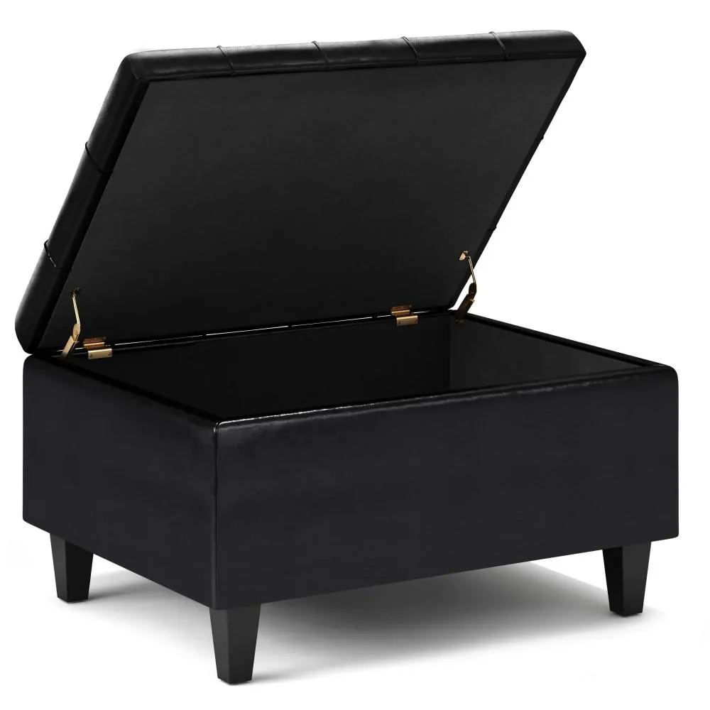 Harrison Small Coffee Table Ottoman in Vegan Leather