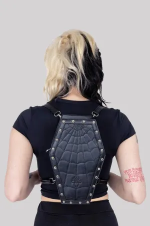 Heartless Web Weaver Spiderweb Gothic Coffin Backpack