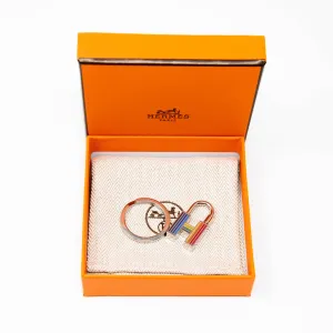 Hermes Cadena Rainbow Key Ring