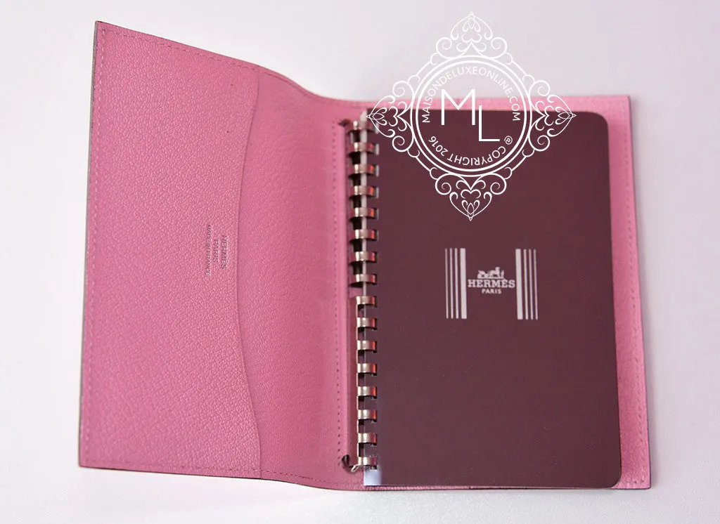 Hermes Rose Sakura Vision Passport / Agenda Notebook Cover (with refill)
