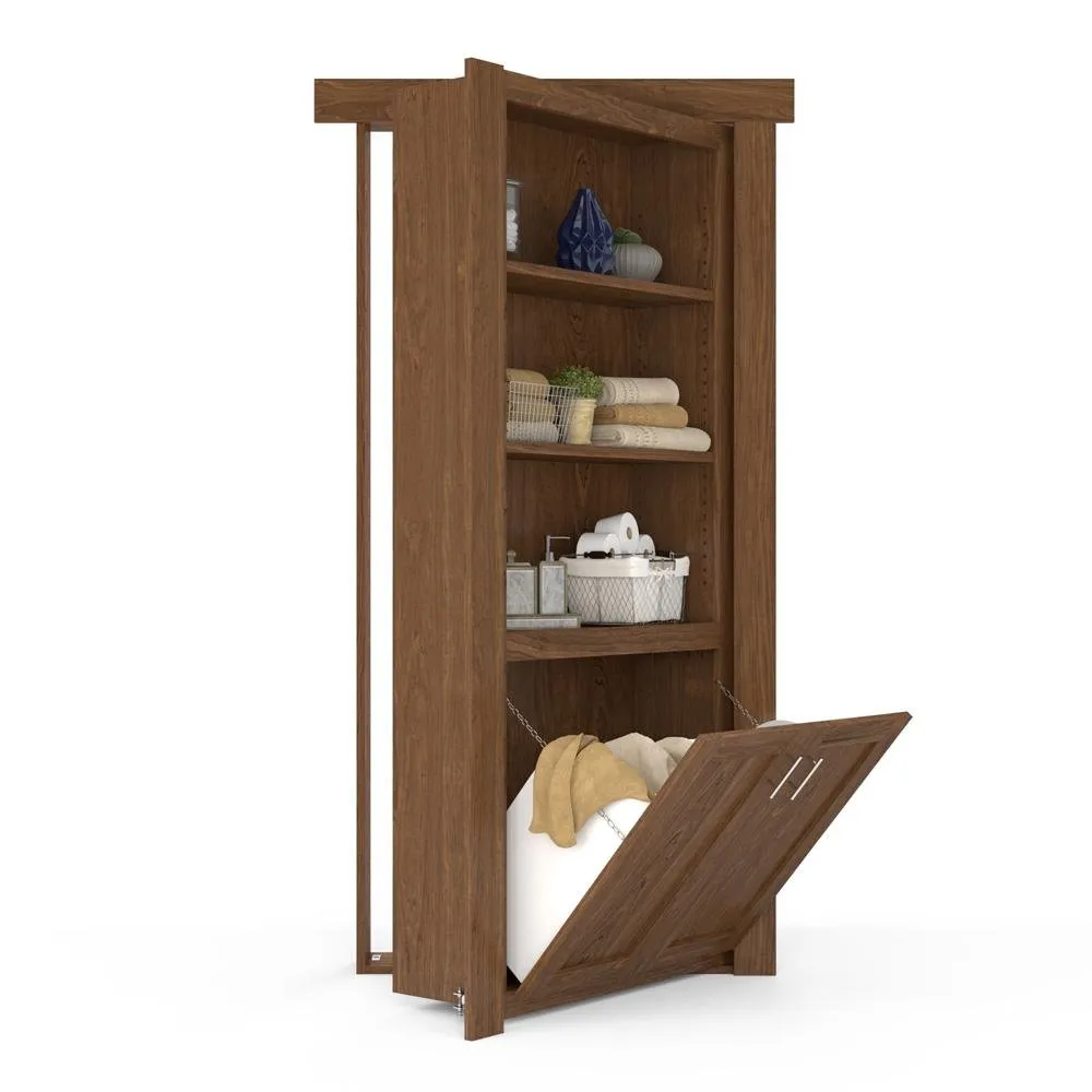 Hidden Flush Mount Maple Hamper Door