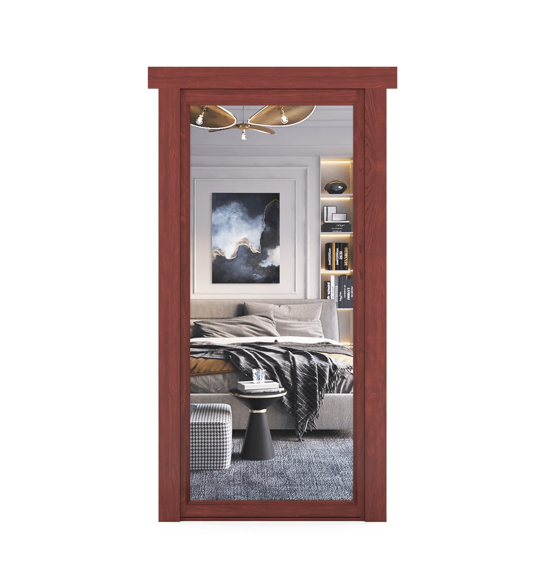 Hidden Maple Mirror Door
