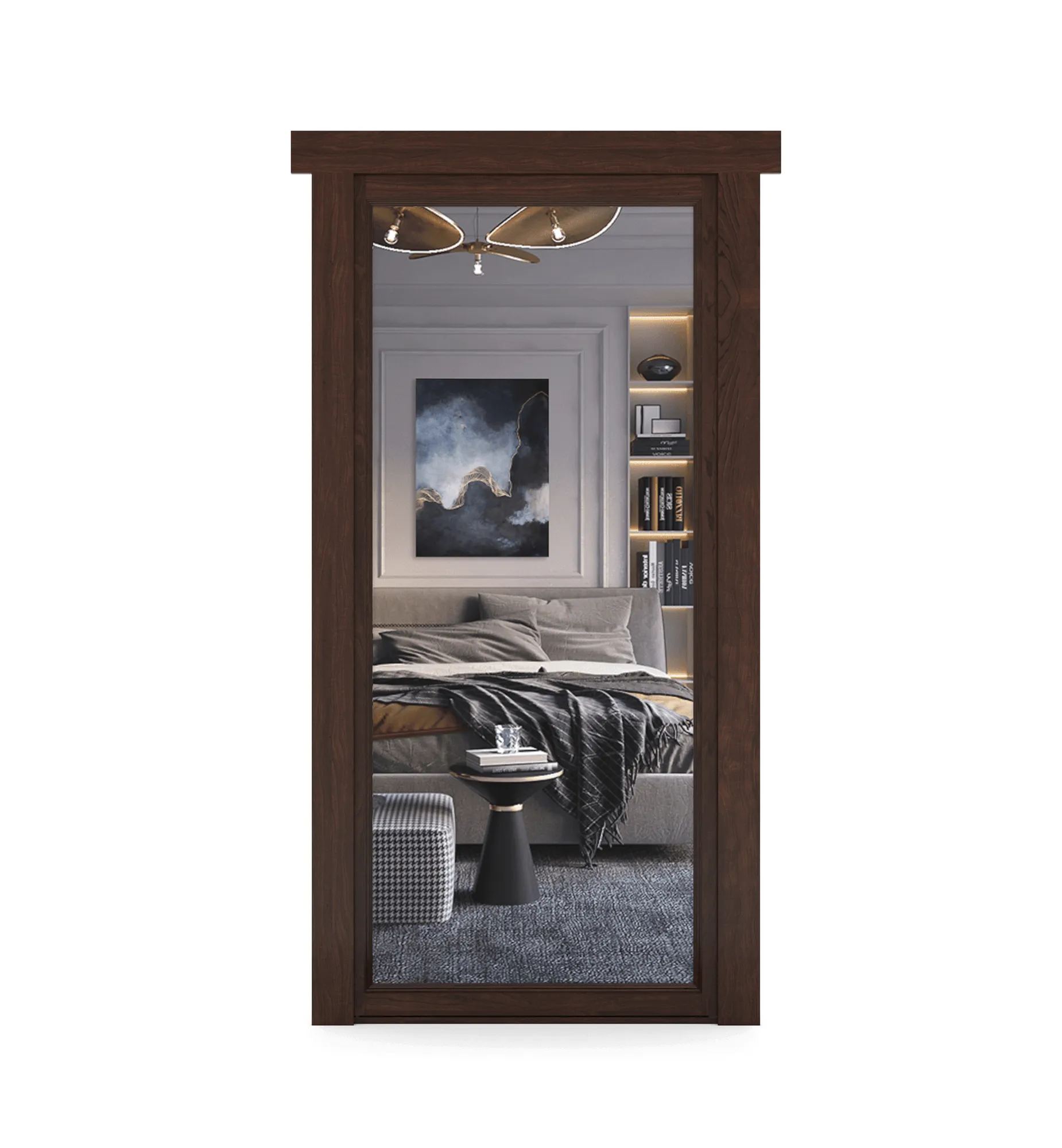 Hidden Maple Mirror Door