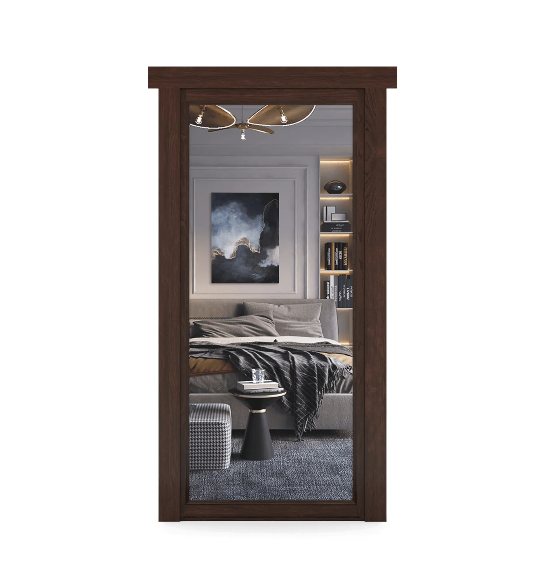 Hidden Maple Mirror Door