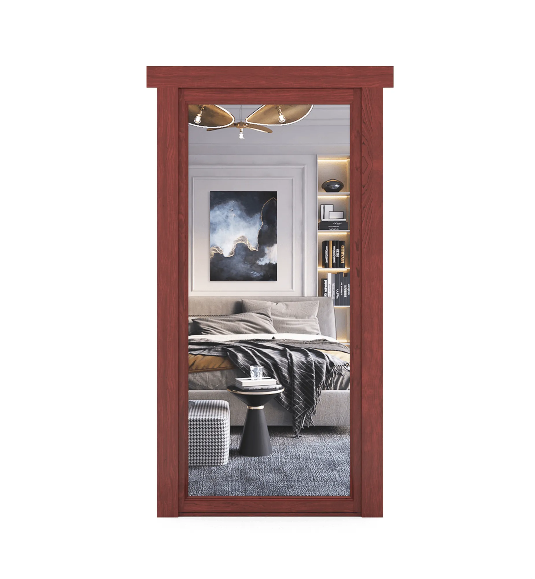 Hidden Maple Mirror Door