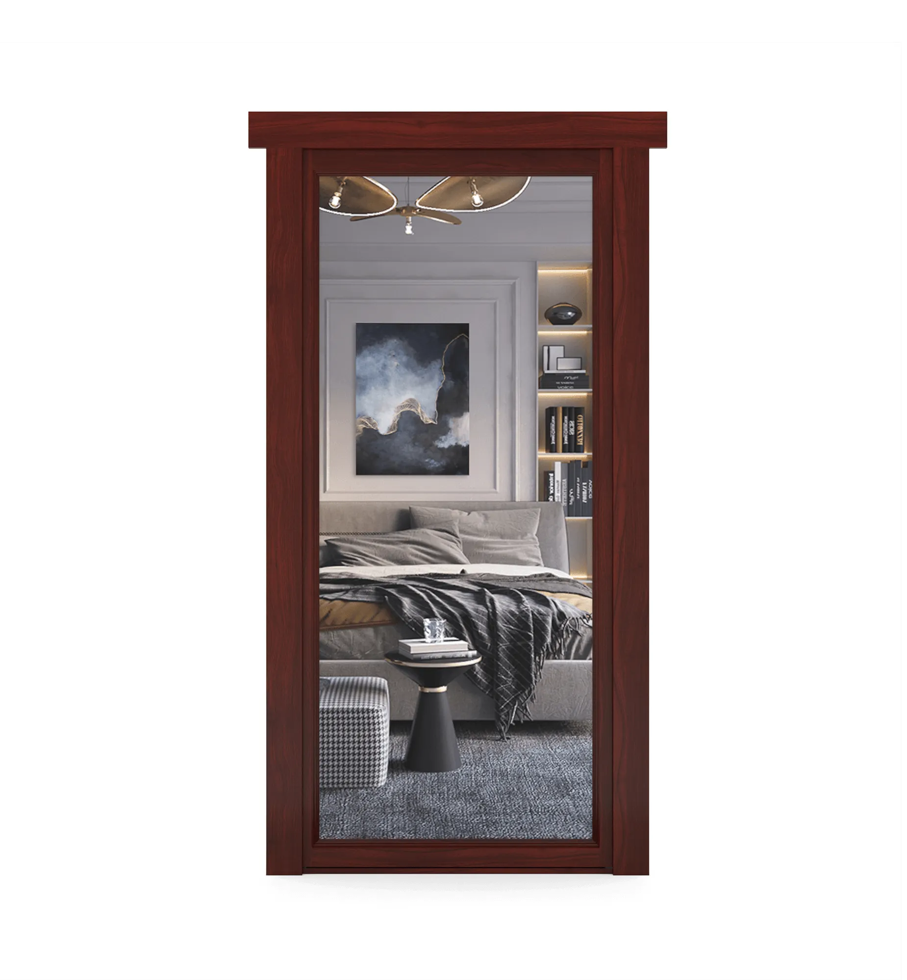 Hidden Walnut Mirror Door