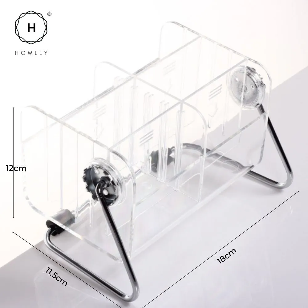 Homlly Acrylic Phone Remote Control Grid Organiser Storage Box With 360 Rotating Stand