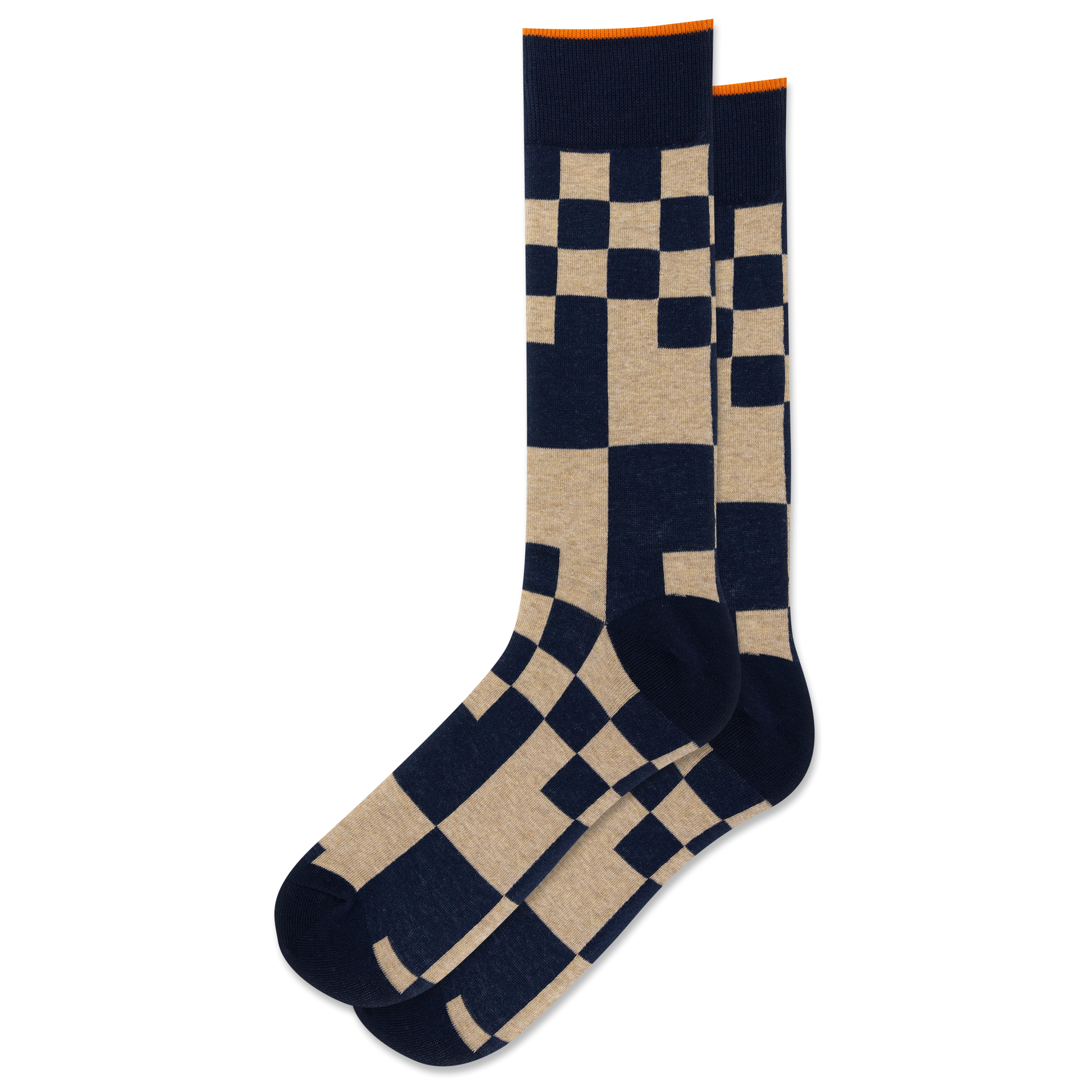 HOTSOX Men's Mixed Grid Crew Sock