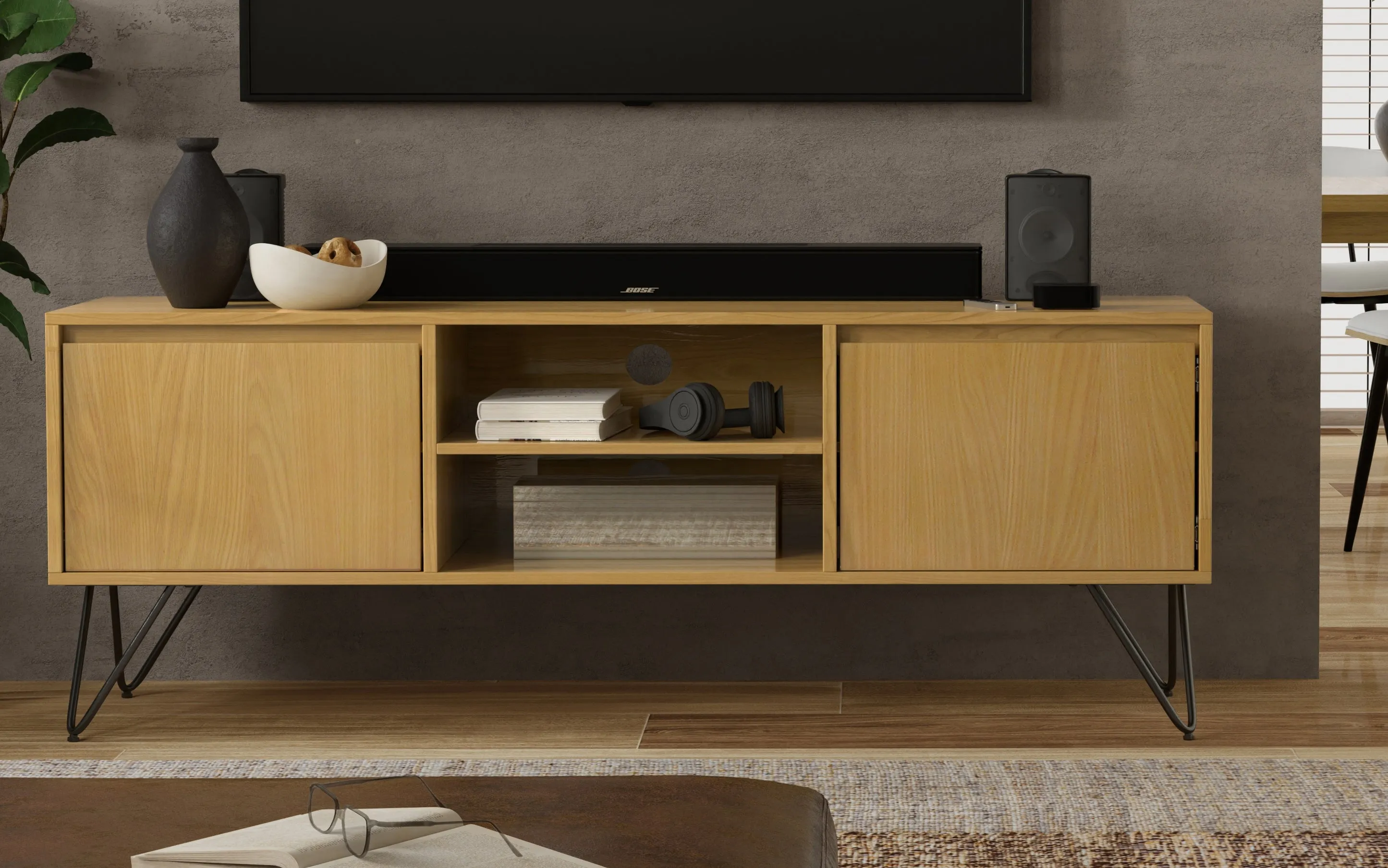 Hunter TV Media Stand in Oak