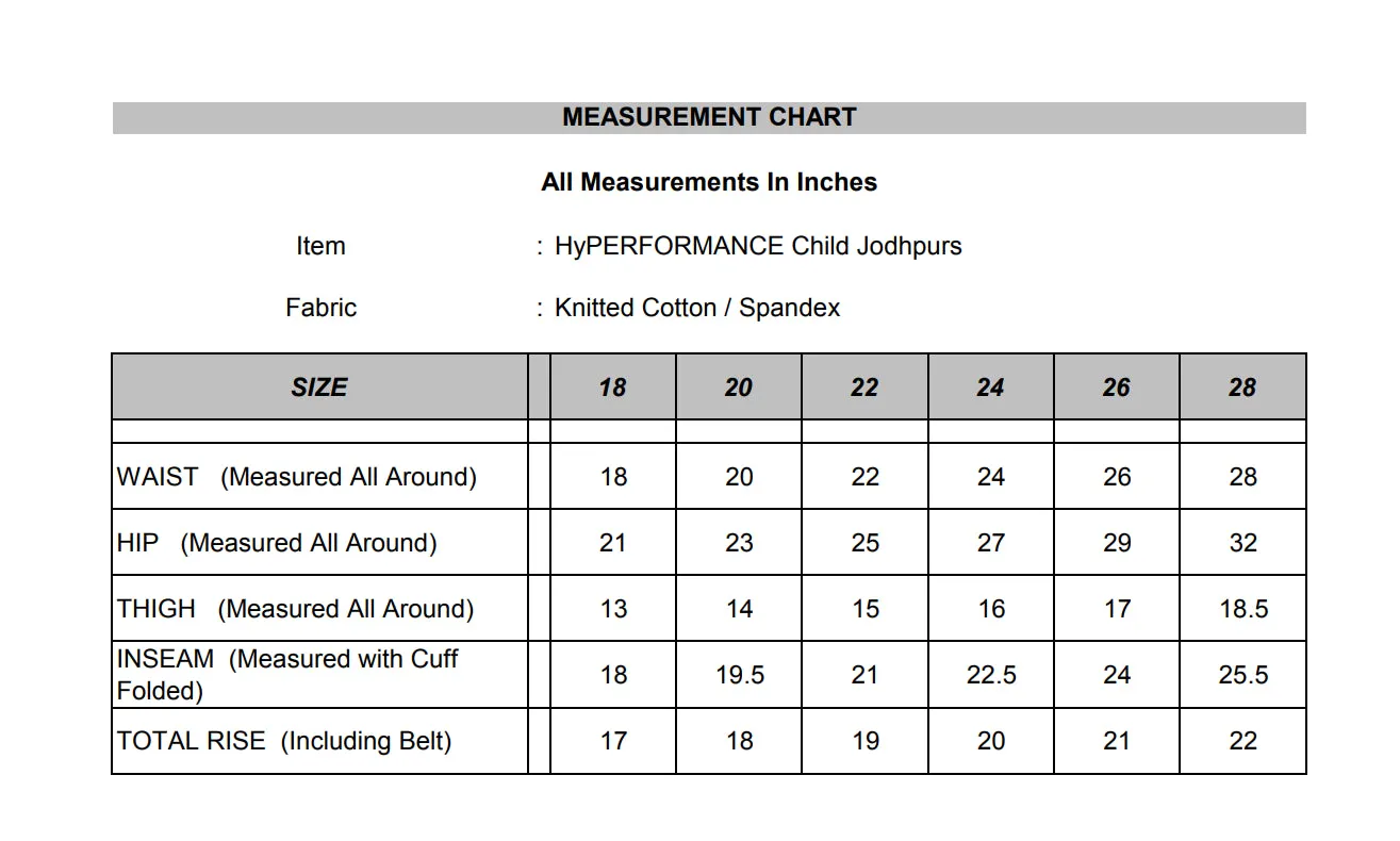 HyPERFORMANCE Milligan Childrens Jodhpurs