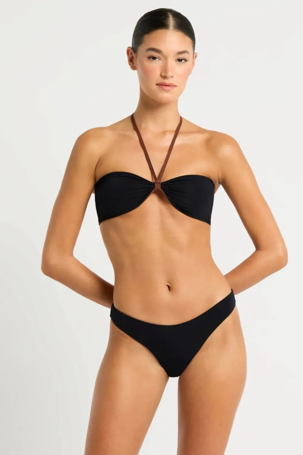 Ida Tie Back Bandeau Black/Arabica