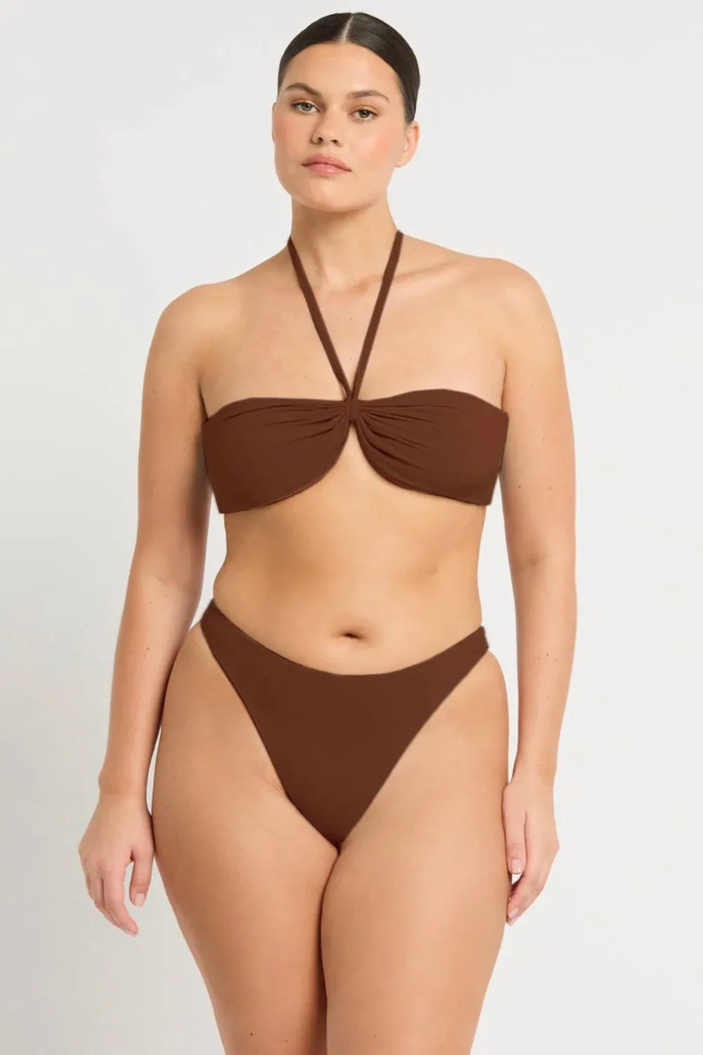 Ida Tie Back Bandeau Black/Arabica