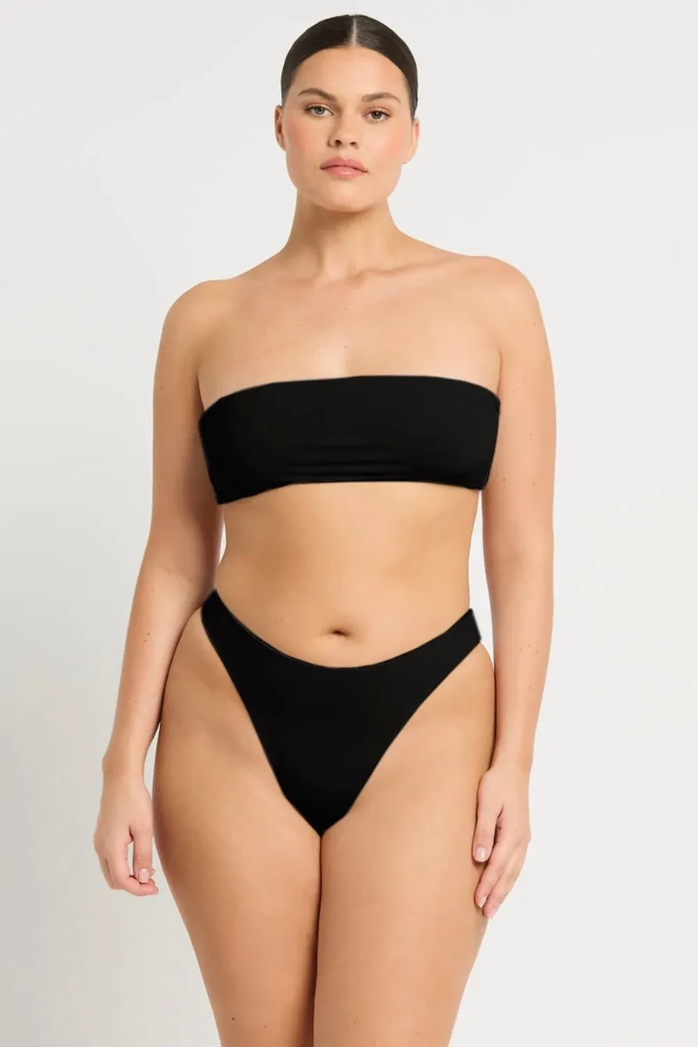 Ida Tie Back Bandeau Black/Arabica