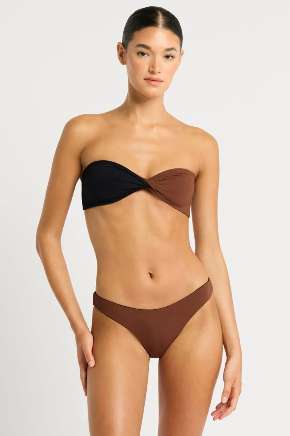 Ida Tie Back Bandeau Black/Arabica