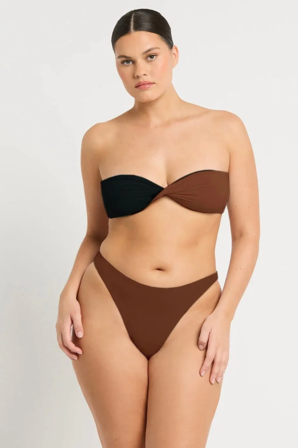 Ida Tie Back Bandeau Black/Arabica