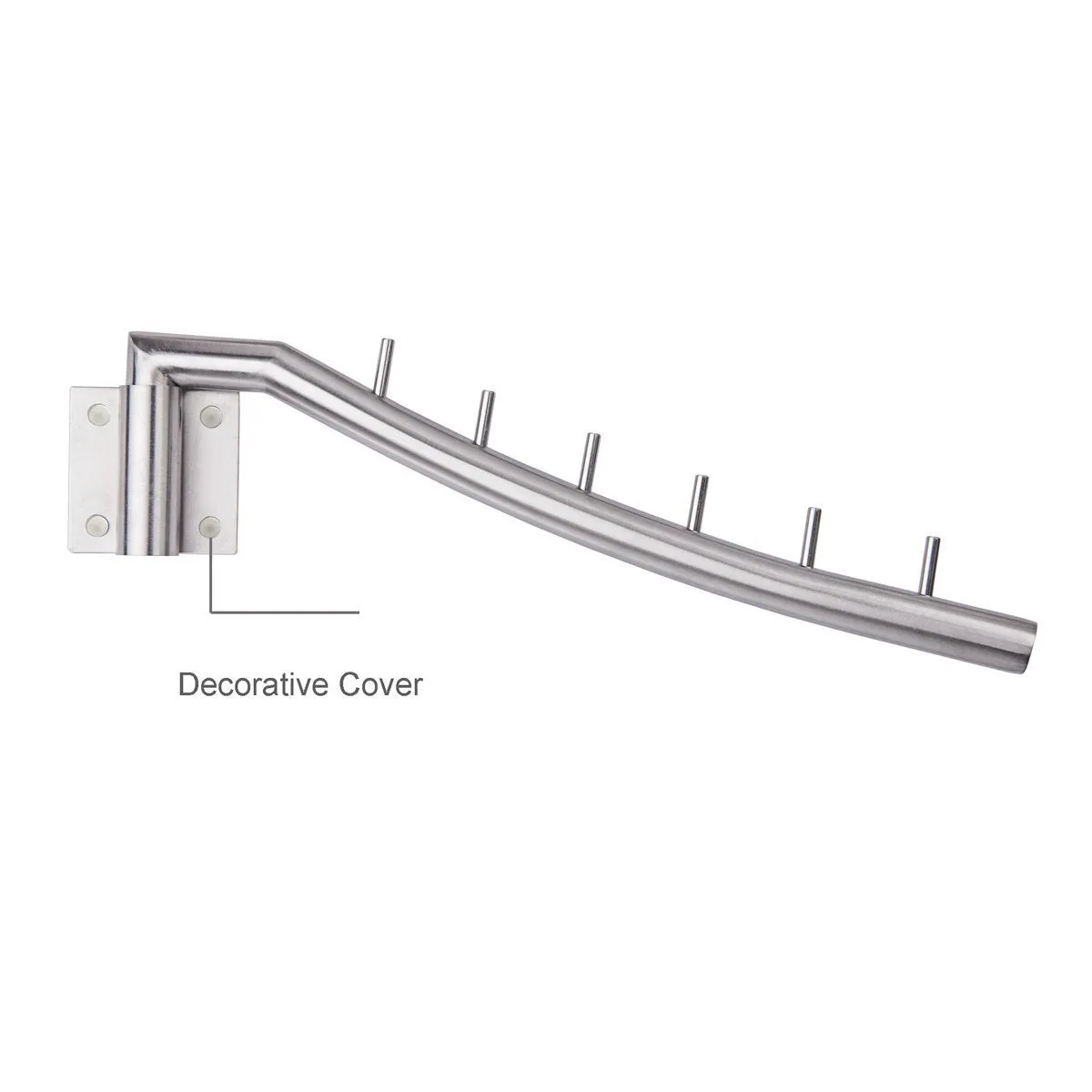 IMEEA Closet Hanger Space Saver Swing Arm Wall-Mounted SUS304 Brushed Stainless Steel with 6 Hooks 12.6inch (2-Set)