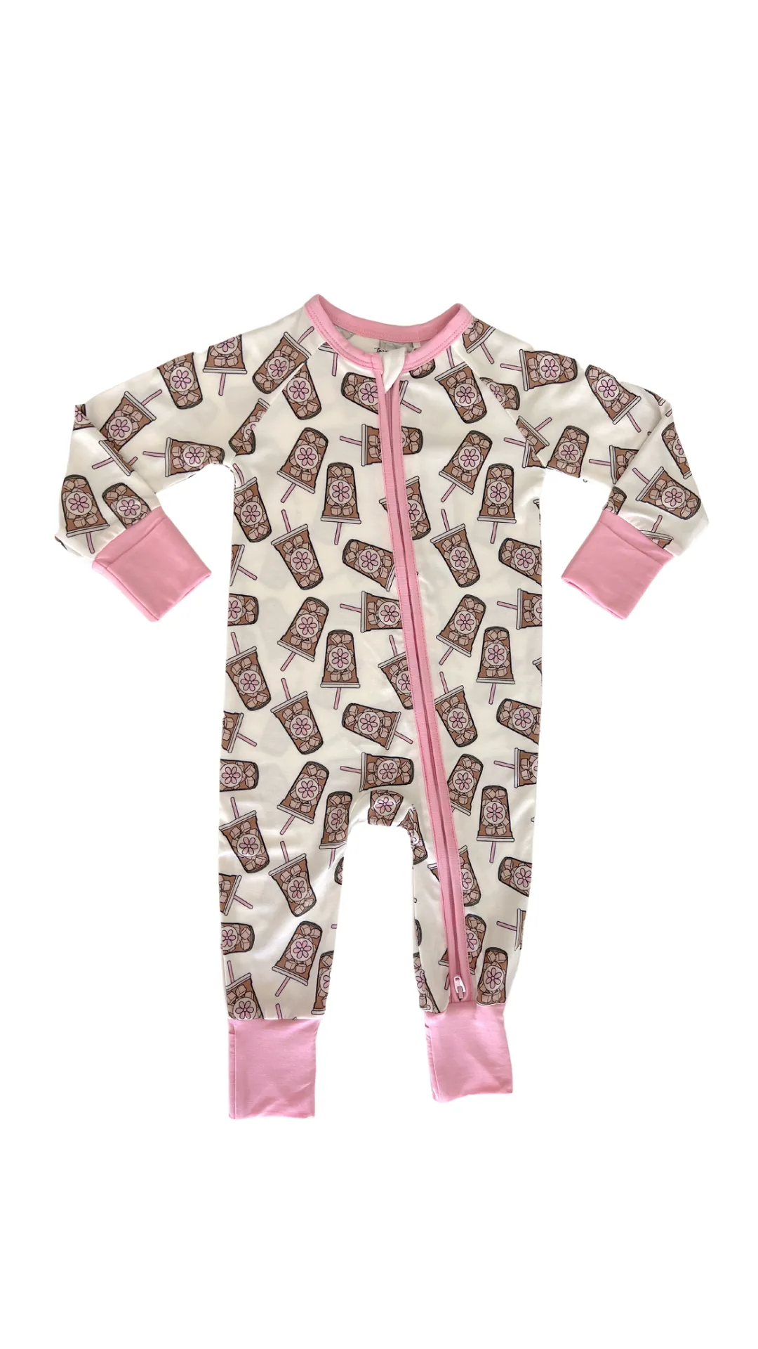 In My Jammers Iced Coffee Zipper Romper