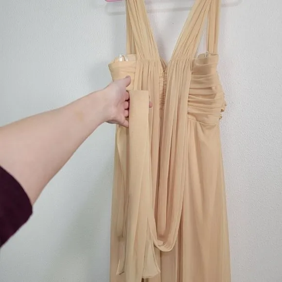 Jenny Yoo Bridesmaid Dress Sweetheart Convertible Maxi Dress Drape Size M 8