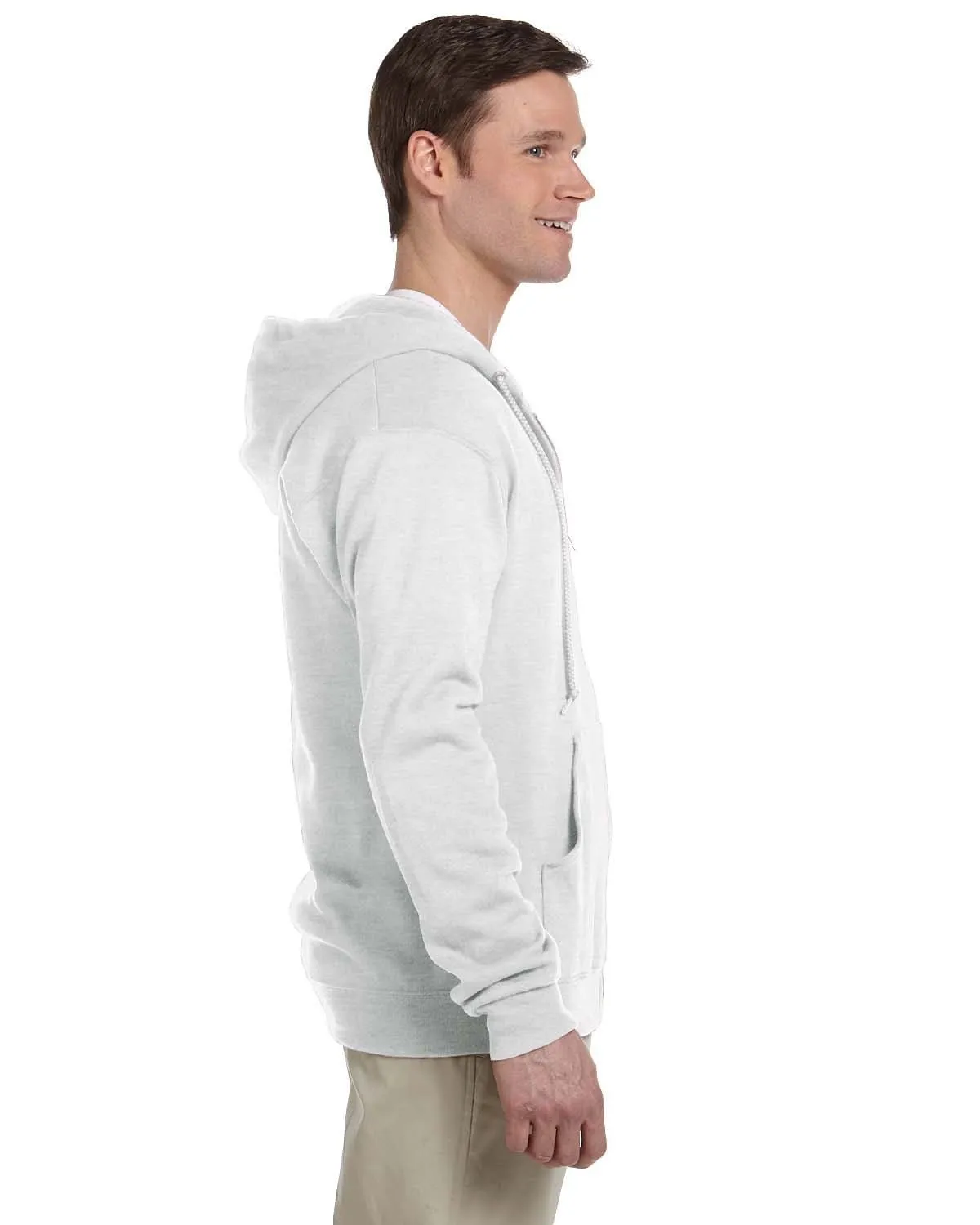 Jerzees Lightweight Full-Zip Hooded Sweatshirt | Ash