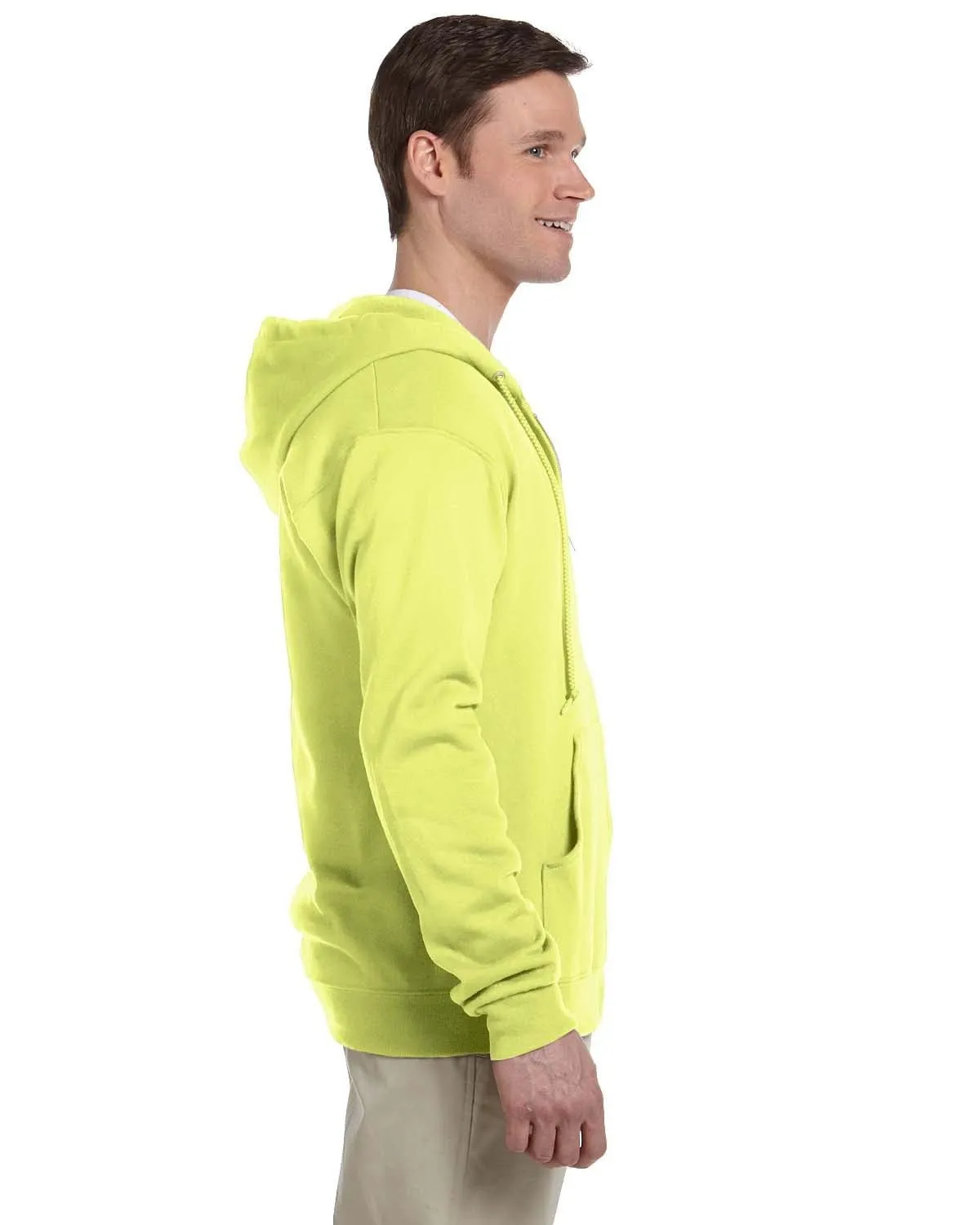 Jerzees Lightweight Full-Zip Hooded Sweatshirt | Safety Green