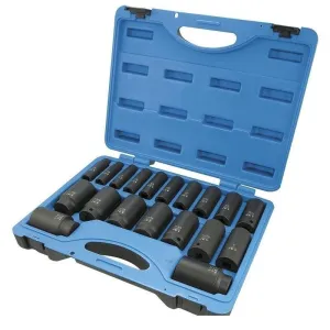 Jet 610329 19 PC 1/2" DR Deep SAE 6 Point Impact Socket Set
