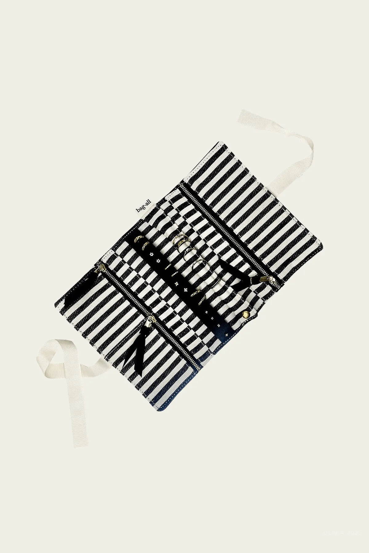 Jewelry Organizer, Travel Pouch, Black
