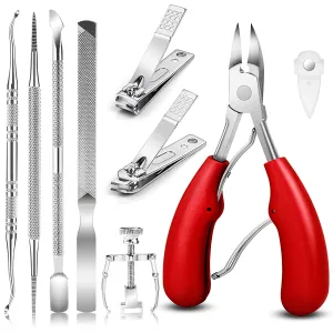 JTIEO Ingrown Toenail Tool Pedicure Tools (9PCS) Ingrown Toenail Treatment Toenail Clippers Professional Tool Set for Ingrown & Thick Nail Stainless Steel Ingrown Toenail Tool