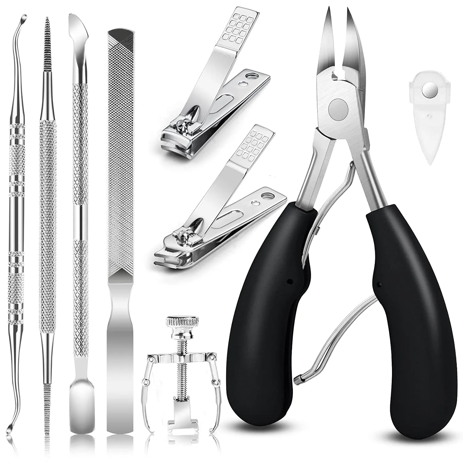 JTIEO Ingrown Toenail Tool Pedicure Tools (9PCS) Ingrown Toenail Treatment Toenail Clippers Professional Tool Set for Ingrown & Thick Nail Stainless Steel Ingrown Toenail Tool