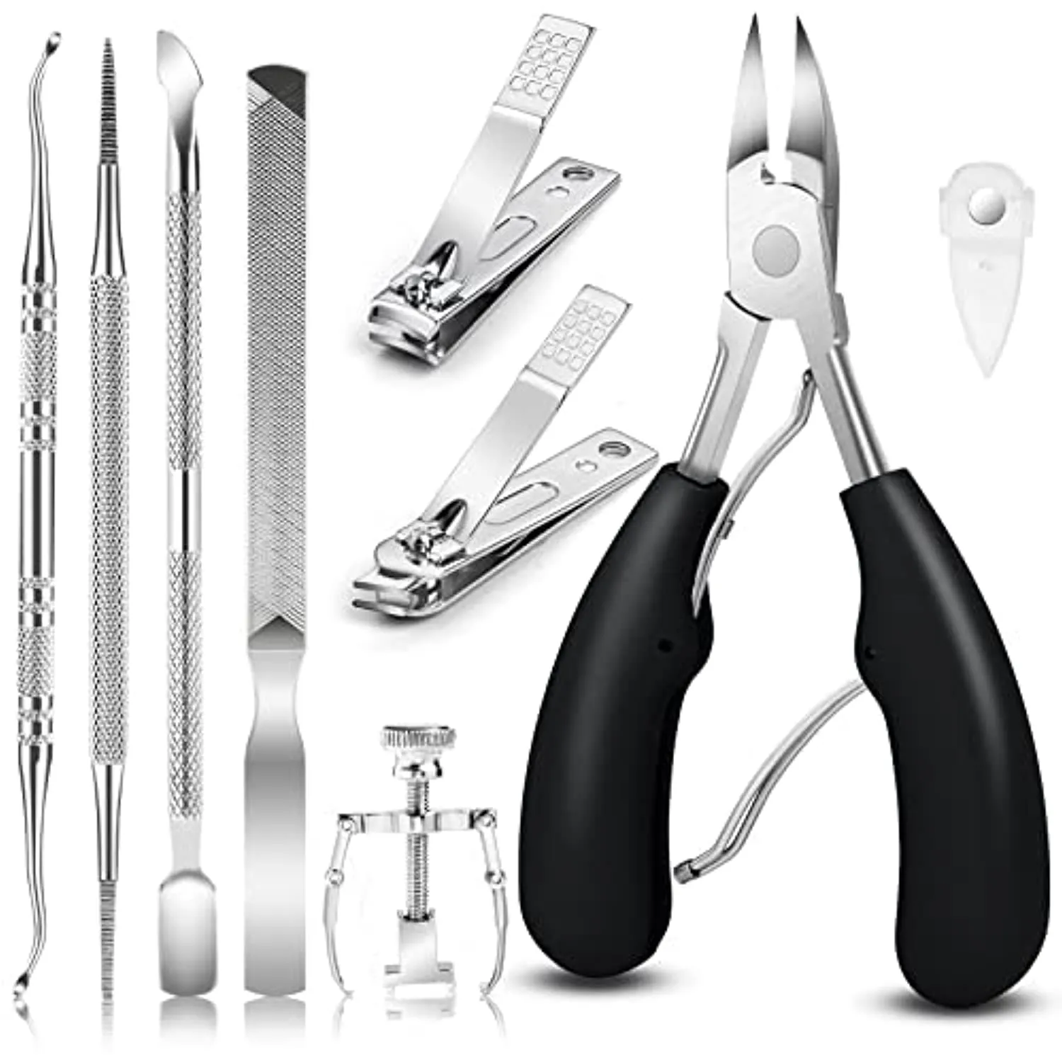 JTIEO Ingrown Toenail Tool Pedicure Tools (9PCS) Ingrown Toenail Treatment Toenail Clippers Professional Tool Set for Ingrown & Thick Nail Stainless Steel Ingrown Toenail Tool