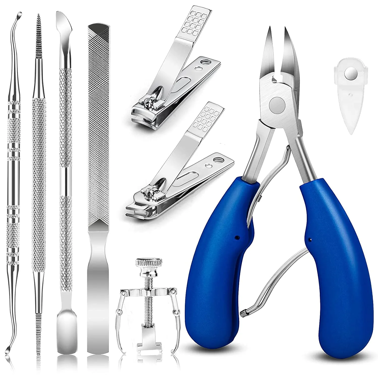JTIEO Ingrown Toenail Tool Pedicure Tools (9PCS) Ingrown Toenail Treatment Toenail Clippers Professional Tool Set for Ingrown & Thick Nail Stainless Steel Ingrown Toenail Tool