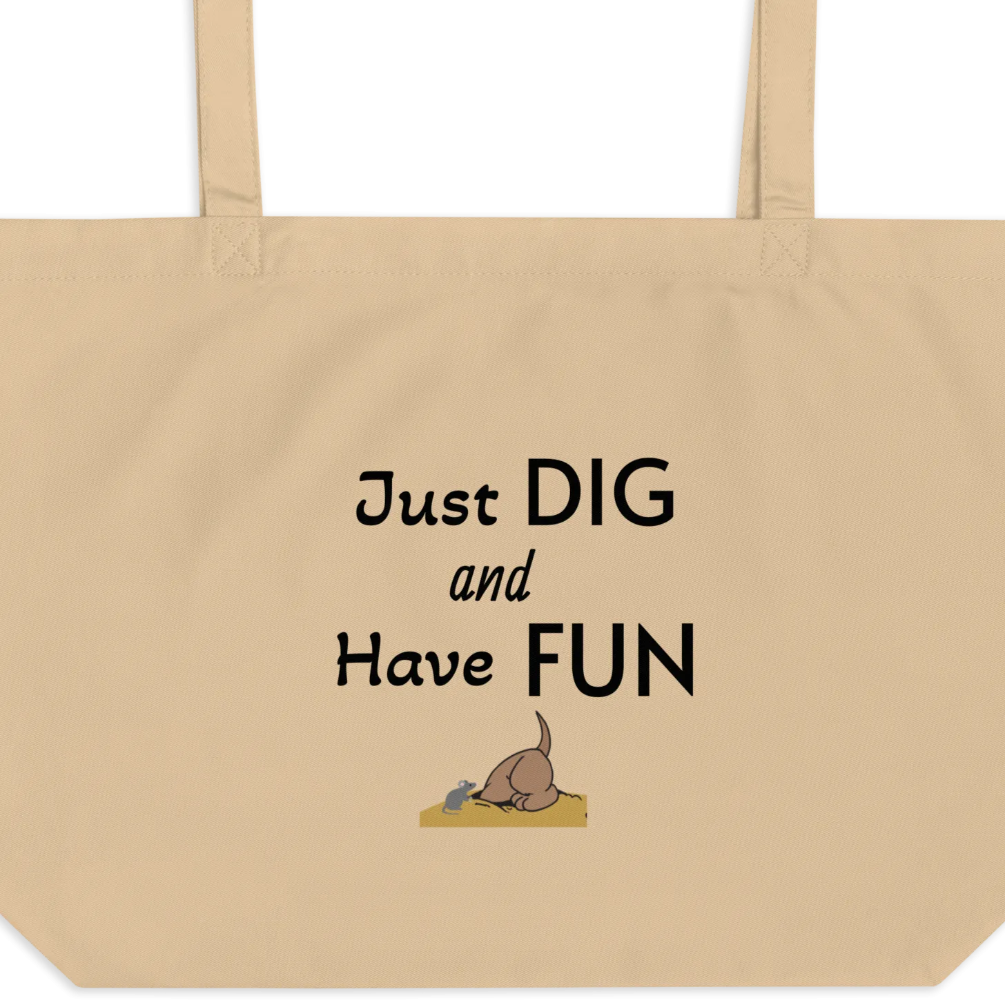 Just Dig & Have Fun Earthdog X-Large Tote/ Shopping Bags