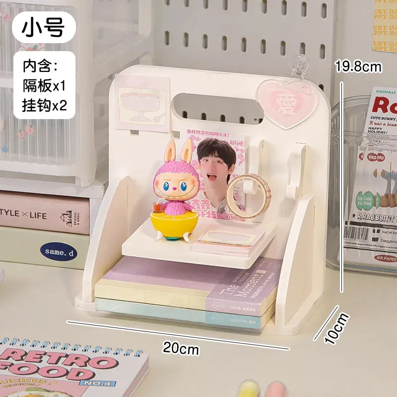 Kawaii Charm: Adorable Desktop Book & Stationery Organizer 🌸✨ - Perfect for Students & Office! 📚✏️