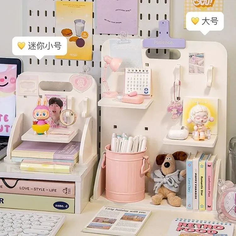 Kawaii Charm: Adorable Desktop Book & Stationery Organizer 🌸✨ - Perfect for Students & Office! 📚✏️