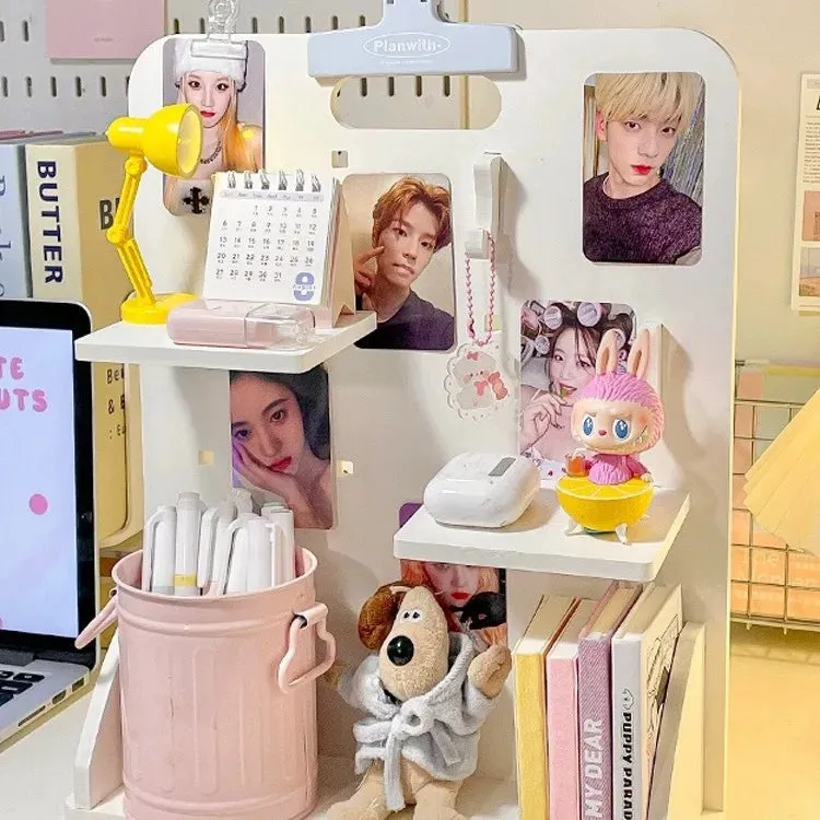 Kawaii Charm: Adorable Desktop Book & Stationery Organizer 🌸✨ - Perfect for Students & Office! 📚✏️