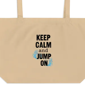 Keep Calm & Jump On Dock Diving X-Large Tote/ Shopping Bag