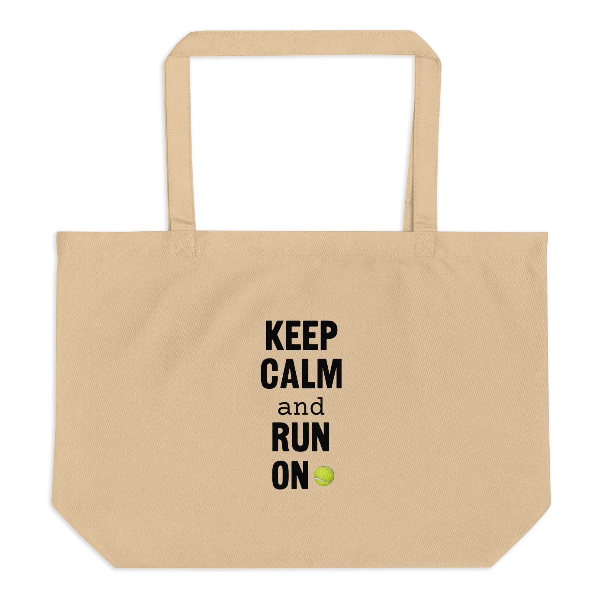 Keep Calm & Run On Flyball with Tennis Ball X-Large Tote/ Shopping Bag