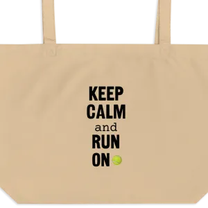Keep Calm & Run On Flyball with Tennis Ball X-Large Tote/ Shopping Bag