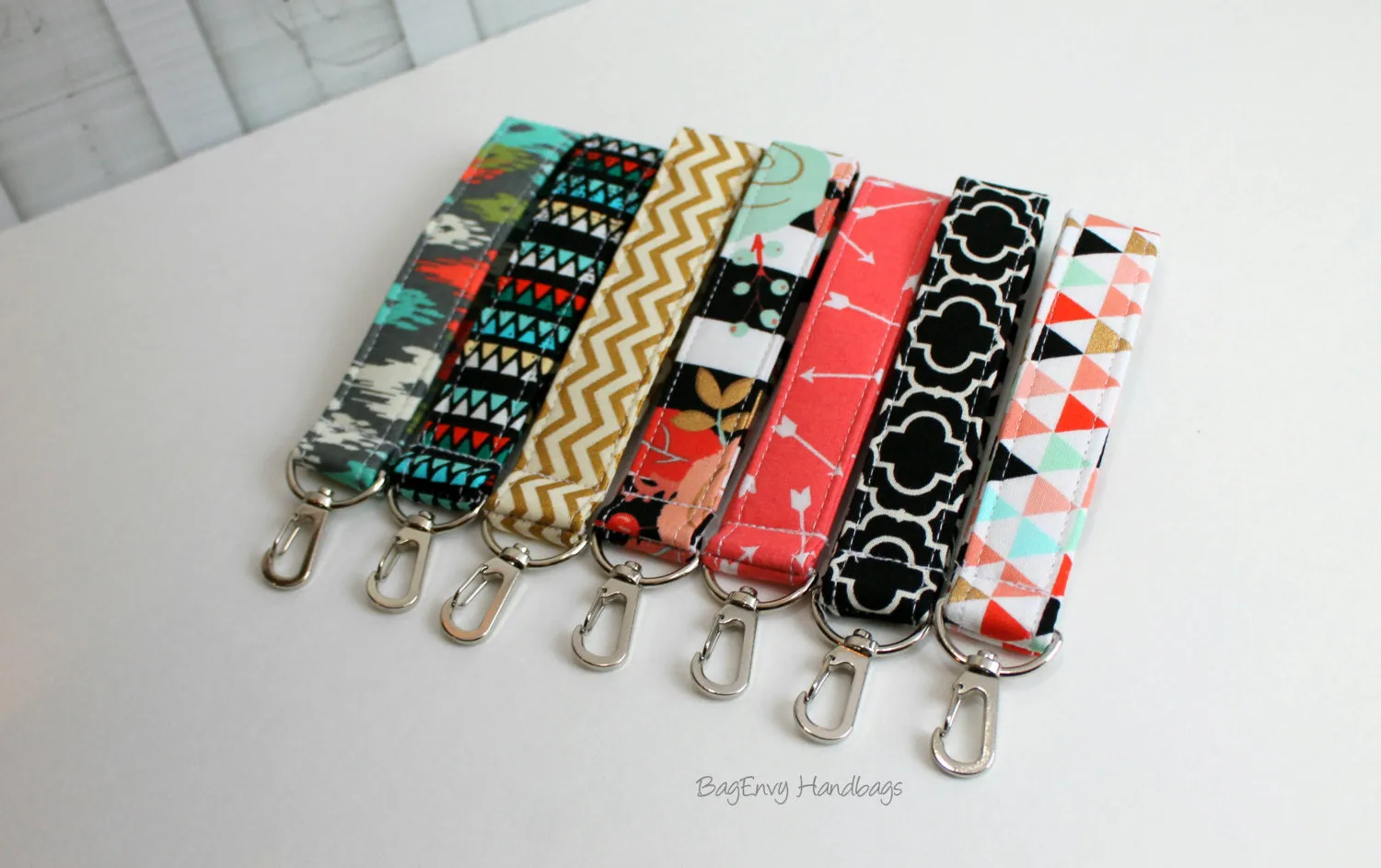 Key Chain / Key Fob - Swivel Clasp Key Wristlet - Choose Your Fabric - Aztec - Arrows - Ikat - Gold - Sale