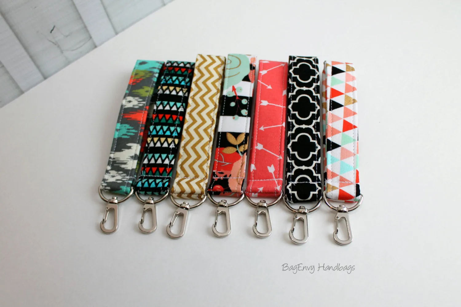 Key Chain / Key Fob - Swivel Clasp Key Wristlet - Choose Your Fabric - Aztec - Arrows - Ikat - Gold - Sale