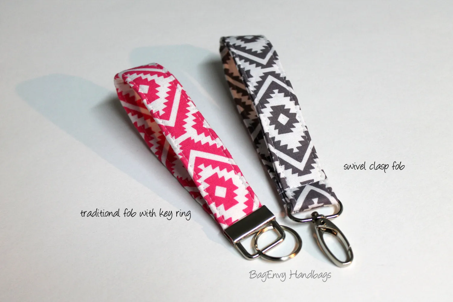Key Chain / Key Fob - Swivel Clasp Key Wristlet - Choose Your Fabric - Aztec - Arrows - Ikat - Gold - Sale