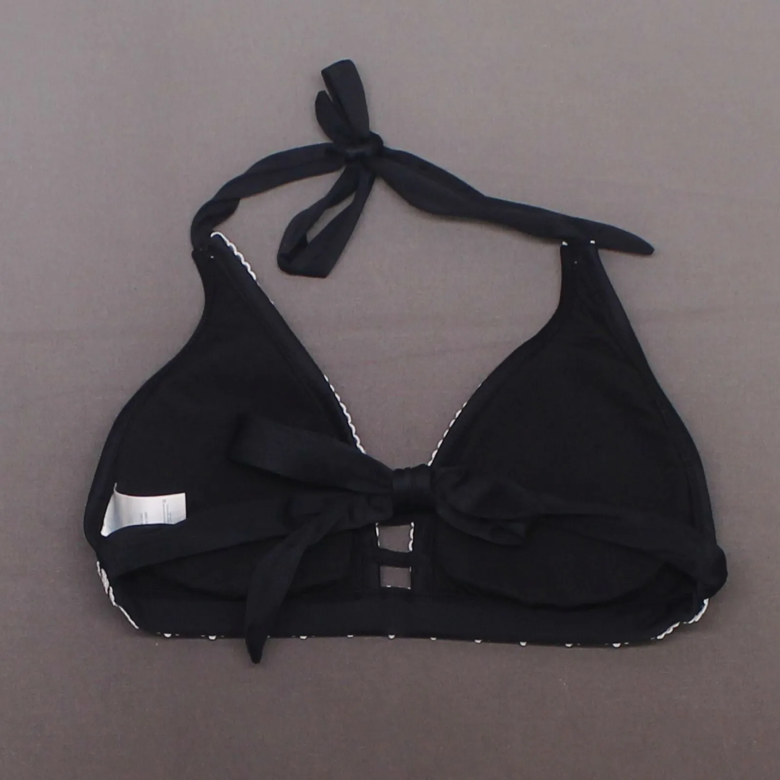 Kona Sol Women's Crochet Trim Bikini Top Black D/DD