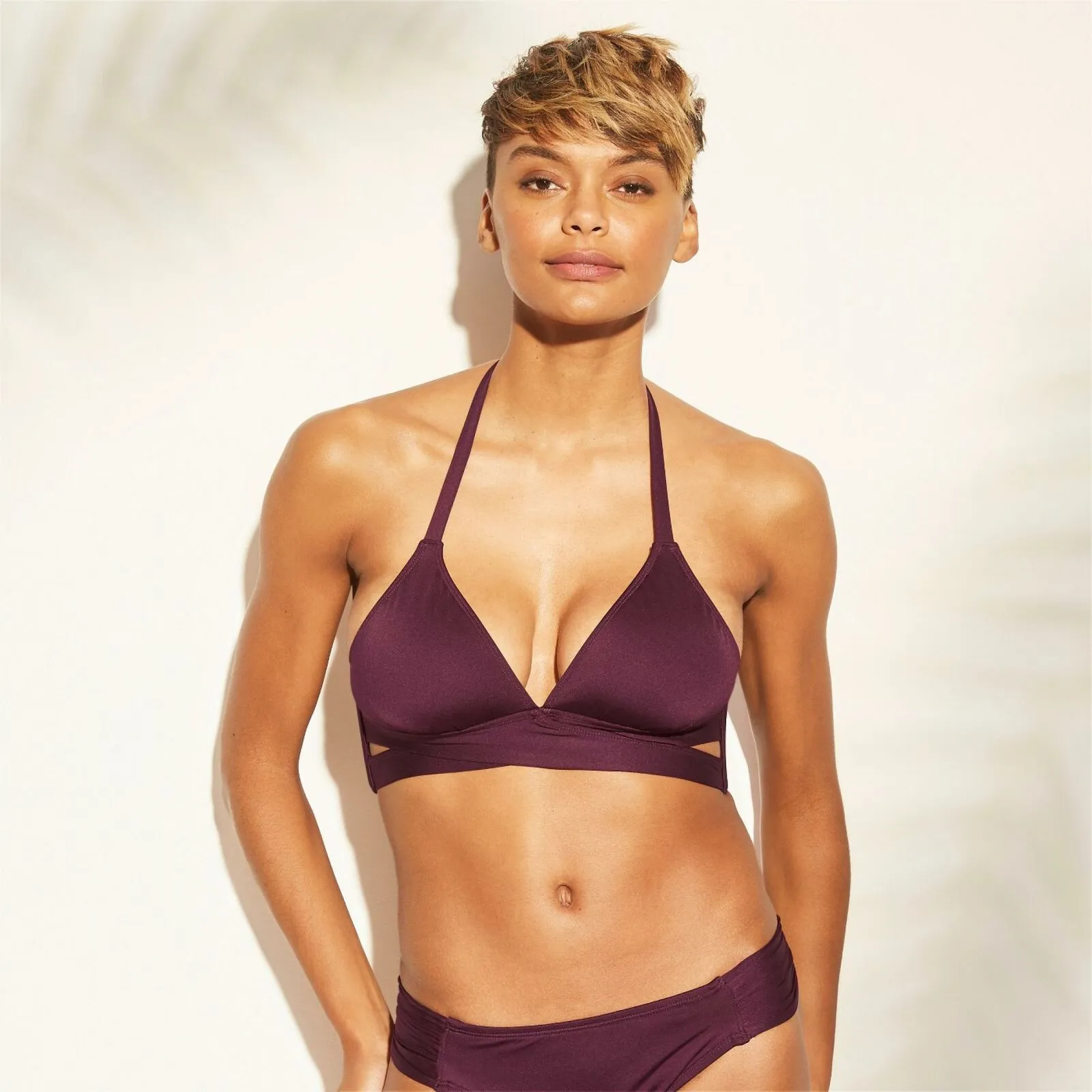 Kona Sol Women's Faux Wrap Halter Bikini Top