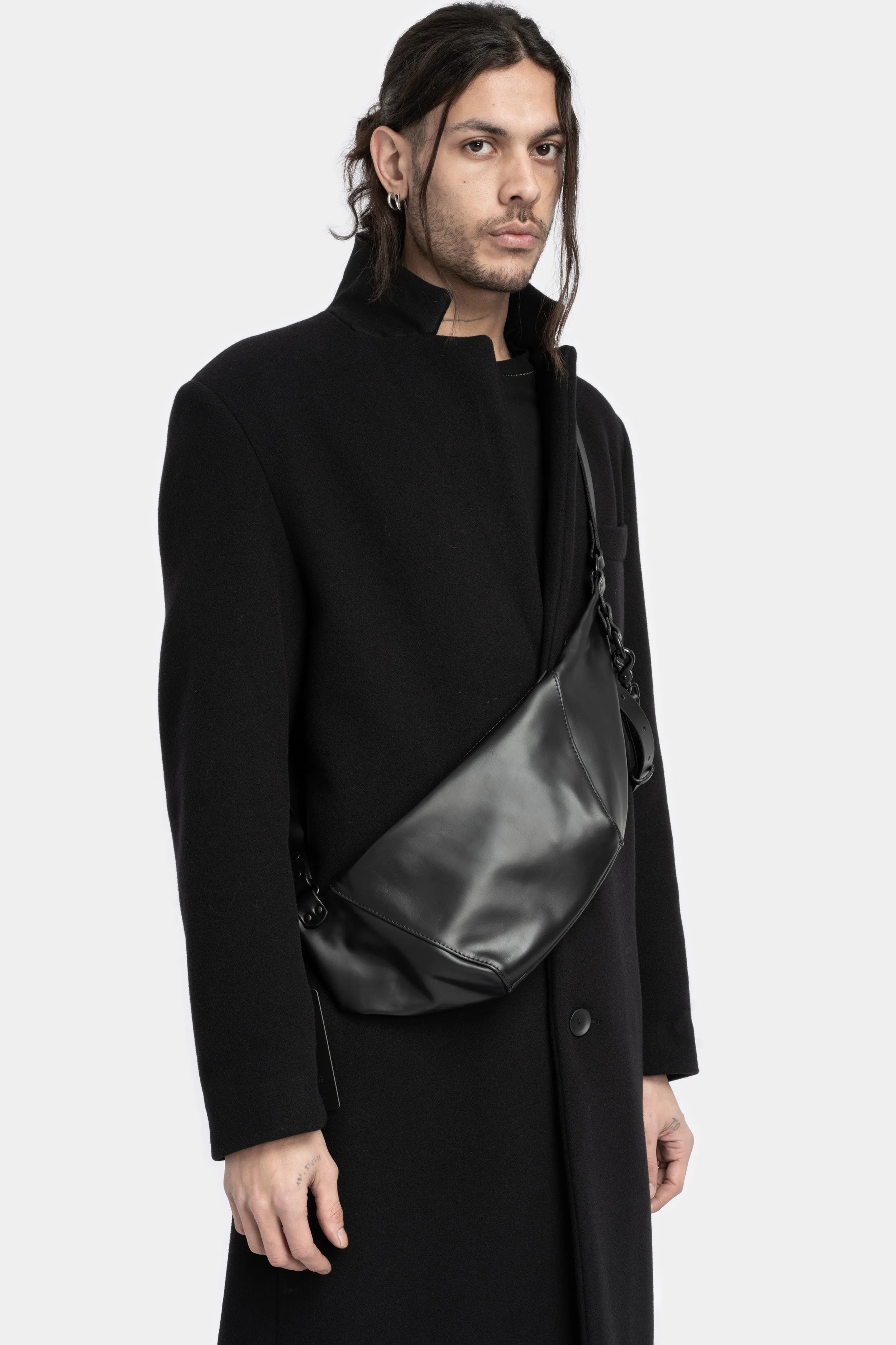 Lang cow leather crossbody harness bag