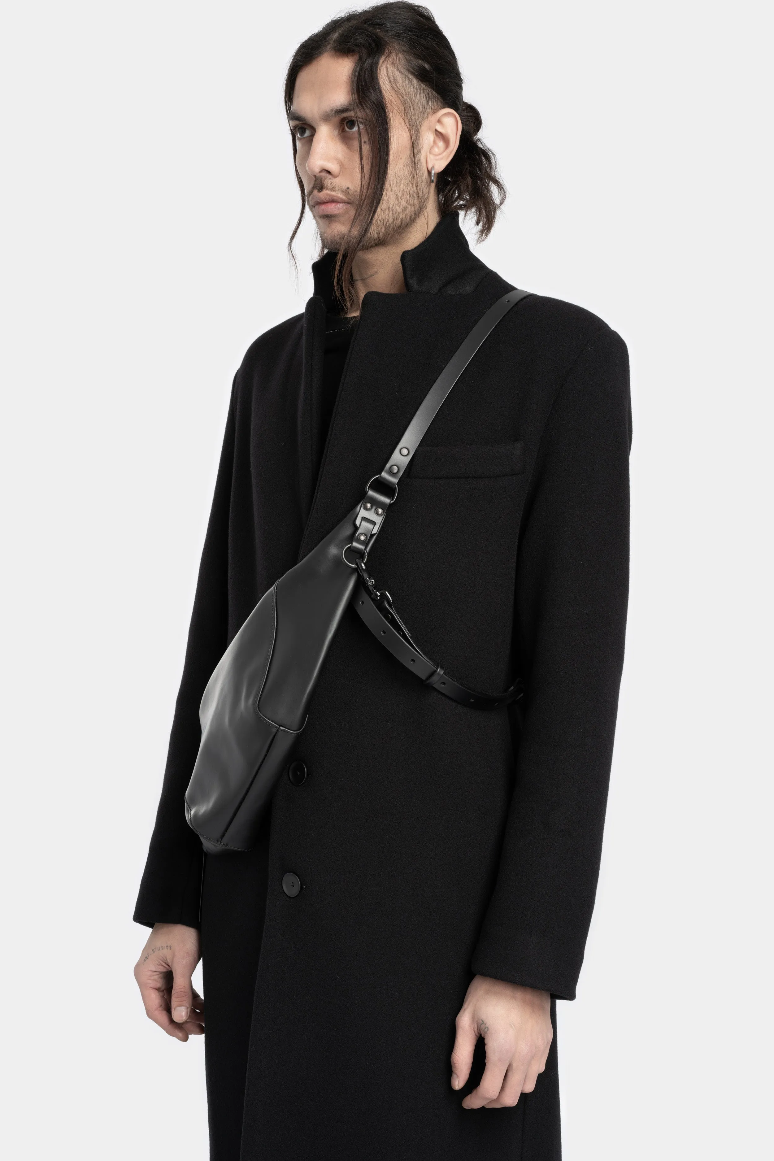 Lang cow leather crossbody harness bag